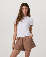 Vuori Short Sleeve Feather Classic Tee Women's White T-Shirt