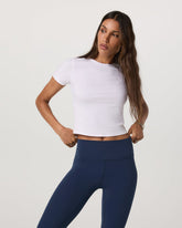 Vuori Pose Fitted Tee White Rib Knit Tee Clothing