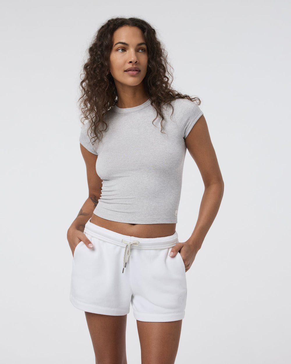 Vuori Halo Baby Tee Pale Grey Heather