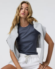 Vuori Pose Fitted Tee Women's Azure Rib Top