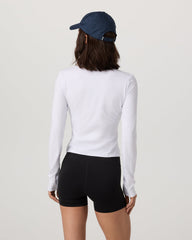 Vuori Long Sleeve Tuvalu Henley Women's White Shirt