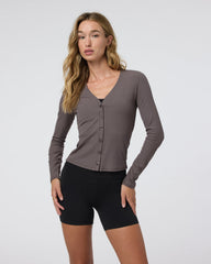 Vuori Long Sleeve Pose Cardigan Chia Ribbed Cardigan