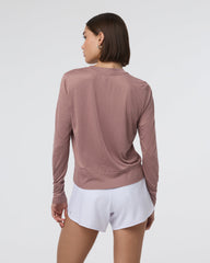 Vuori Daydream Crew Sedona Brown Heather Long Sleeve Top