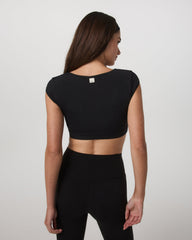 Vuori Vuori AllTheForm™ Short Sleeve Bra Women's Black Sports Bra