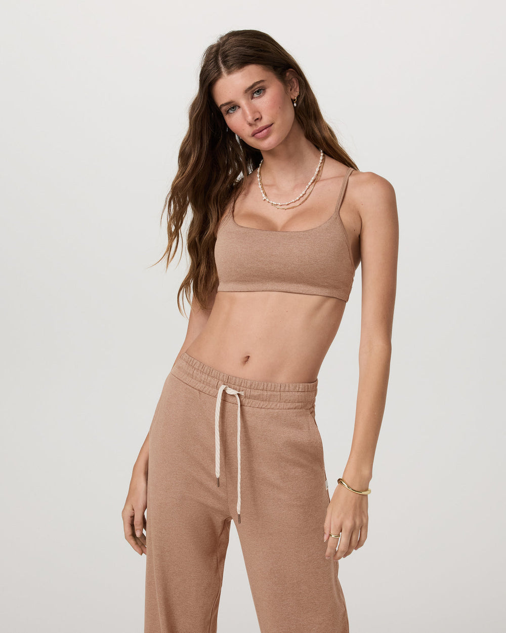 Vuori Halo Essential Bra Women's Nutmeg Heather Sports Bra