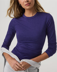 Vuori Long Sleeve Halo Essential Crew Tee Stellar Sky Heather