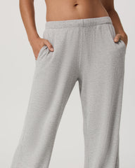 Vuori Waffle Wideleg Pant Women's Light Grey Waffle Knit Pants