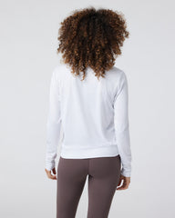 Vuori Daydream Crew White Lightweight Long-Sleeve Top
