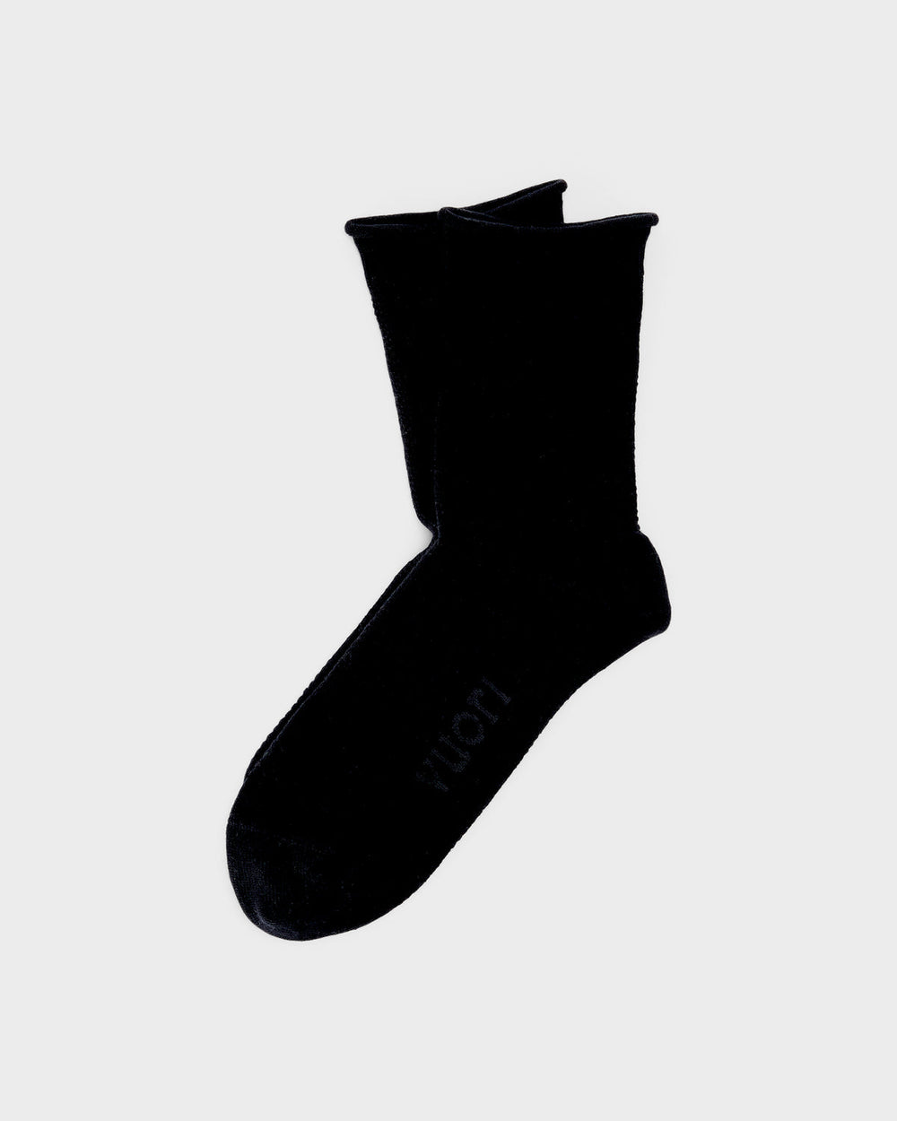 Vuori Quarter Crew Pointelle Sock Stylish Black Socks