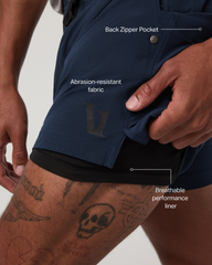 Vuori HardKore Short Lined 5" Men's Ink Performance Shorts