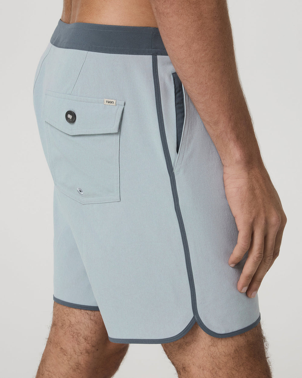Vuori Cruise Boardshort 7" Men's Blue Haze Linen Swim Shorts