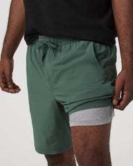 Vuori Kore Short Lined 9" Men's Agate Green Tonal Shorts