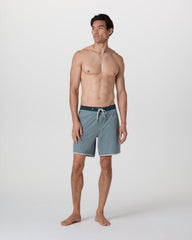 Vuori Cruise Boardshort Dusty Blue Linen Texture