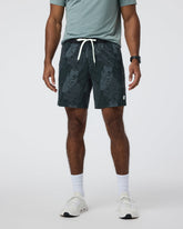 Vuori Kore Short Lined 7" Men's Black Leaves Athletic Shorts
