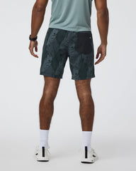 Vuori Kore Short Lined 7" Men's Black Leaves Athletic Shorts