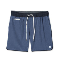 Vuori Banks Short 5" Azure Linen Texture