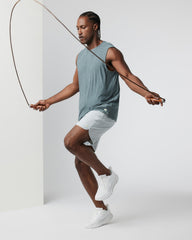 Vuori Banks Short Sky Grey Linen Texture Active Shorts
