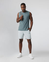 Vuori Banks Short Sky Grey Linen Texture Active Shorts