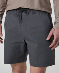 Vuori Cascade Crinkle Elastic Waist Short Classic Fit 8" Charcoal