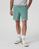 Vuori Banks Short Hedge Green Linen Texture