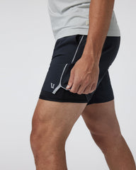 Vuori Trail Short 2.0 Black/Heather Grey Running Shorts