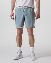 Vuori Banks Short Dusty Blue Slub Stripe Athletic Shorts