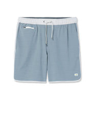 Vuori Banks Short Dusty Blue Slub Stripe Athletic Shorts