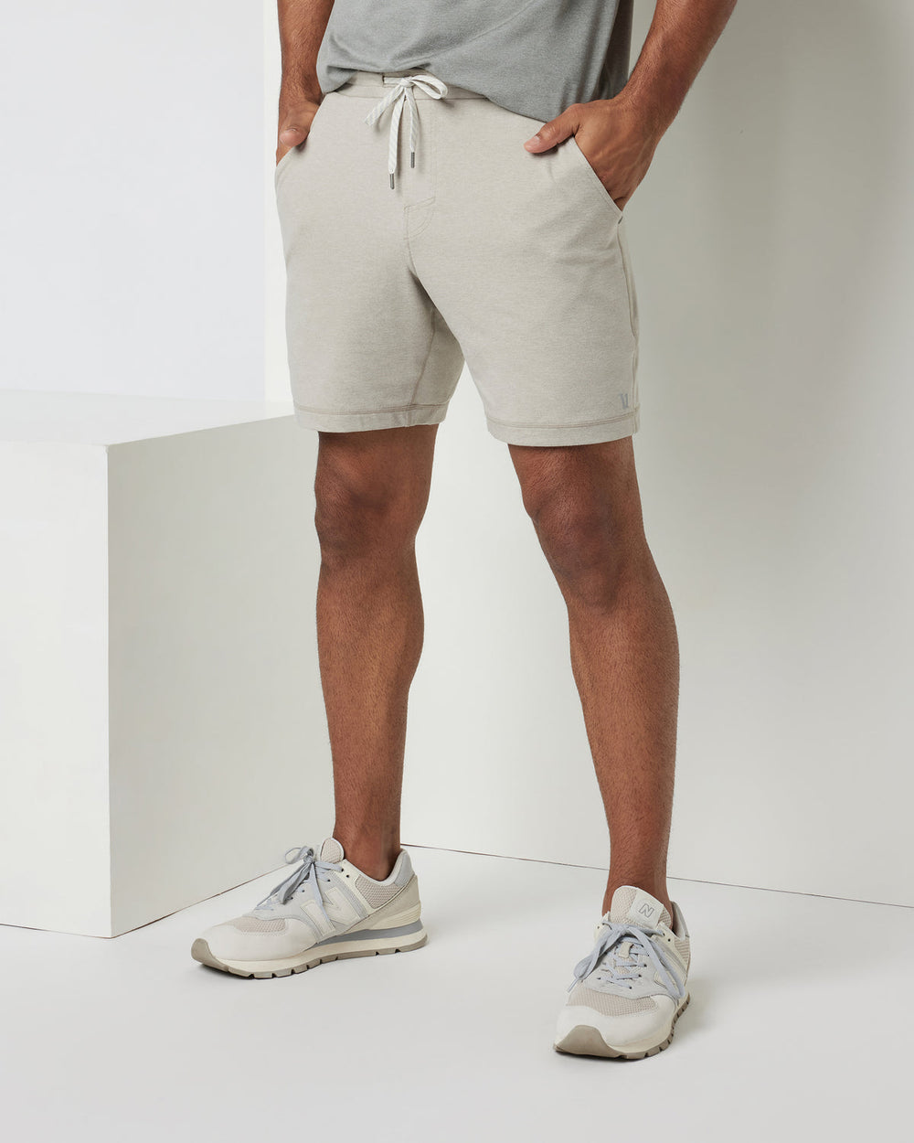 Vuori Ponto Short Men's Dark Salt Heather Jogger Shorts