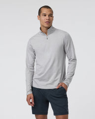 Vuori Ponto Half Zip Mock Neck Light Heather Grey