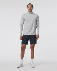 Vuori Ponto Half Zip Mock Neck Light Heather Grey
