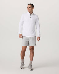 Vuori Ponto 1/2 Zip Mock Neck Men's White Mock Neck Top