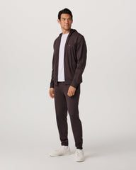 Vuori Ponto Full Zip Hoodie Men's Sangria Heather Hoodie