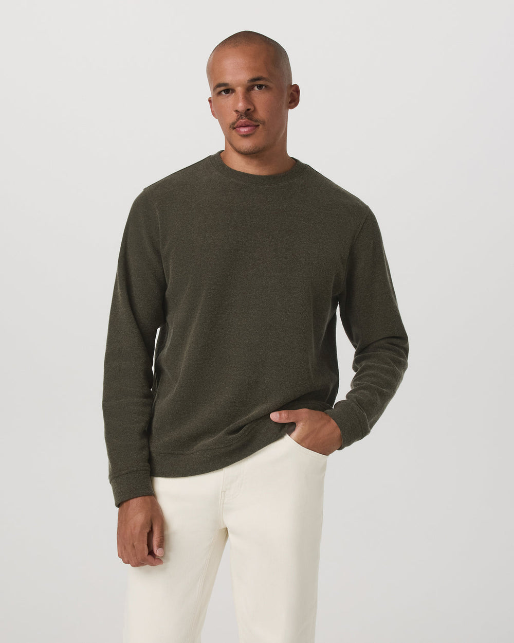 Vuori Beach Fleece Crew Men's Dark Oregano Heather Sweatshirt