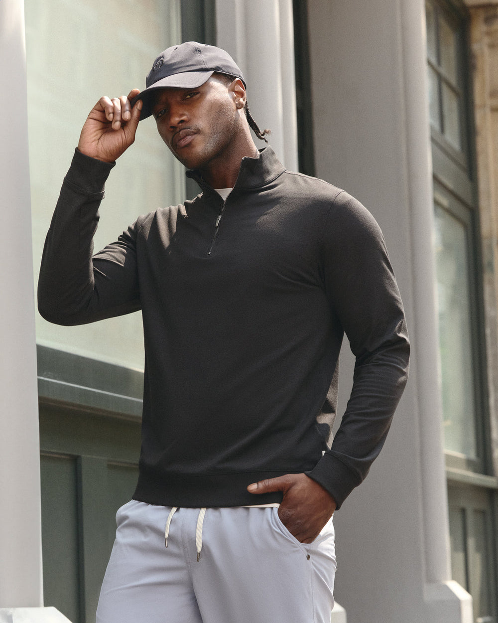Vuori Coronado Half Zip Black Heather