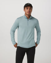 Vuori Ponto Half Zip Mock Neck Men's Misty Blue Heather Layer