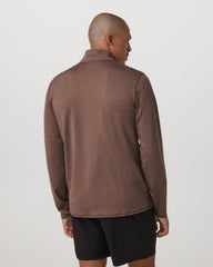 Vuori Ponto Half Zip Mock Neck Men's Sable Heather Layer