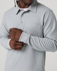 Vuori Long Sleeve Waffle Polo Men's Sea Fog Polo Shirt