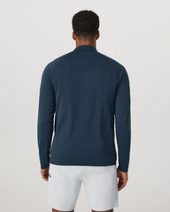Vuori Clearview Seamless Quarter Zip Ocean Blue Long Sleeve