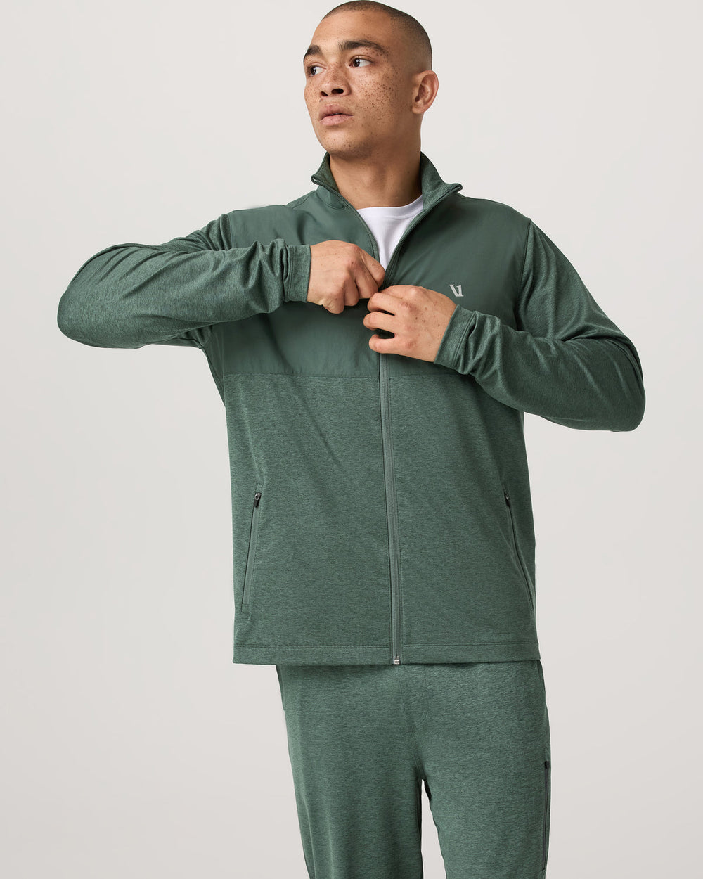 Vuori Men's Sunday Element Track Jacket Agate Green Heather