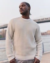 Vuori Denver Waffle Crew Sweater Men's Mushroom Wool Sweater