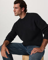 Vuori Denver Waffle Crew Sweater Men's Black Wool Sweater