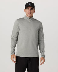 Vuori Ponto 1/2 Zip Mock Neck Men's Driftwood Heather Top