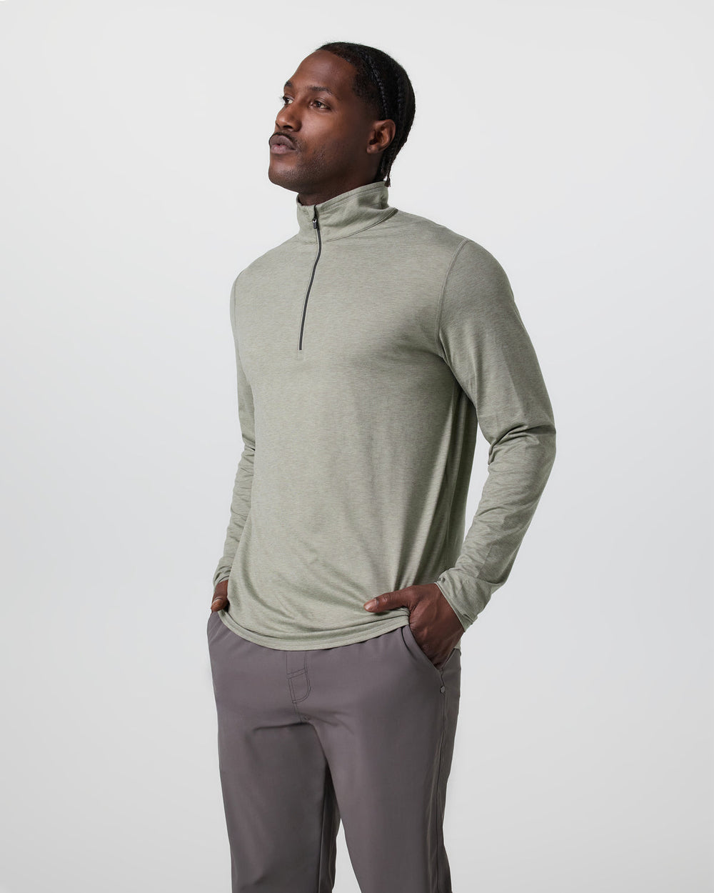 Vuori Ease Performance Half Zip 2.0 Laurel Heather