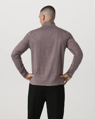 Vuori Ponto 1/2 Zip Mock Neck Men's Huckleberry Heather Top