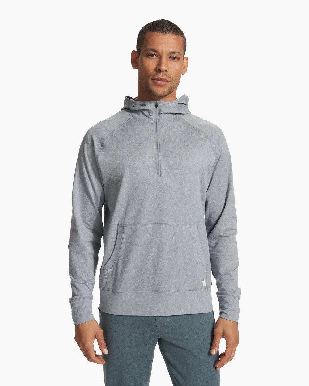 Vuori Ponto Performance Half Zip Hoodie Steel Heather