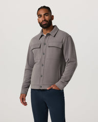 Vuori Seaside Shirt Jacket Men's Cavern Grey Lifestyle Jacket