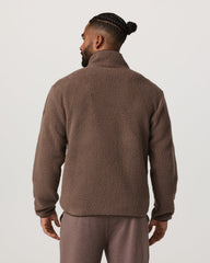Vuori Alpine Fleece Full Zip Men's Elm Mock Neck Jacket