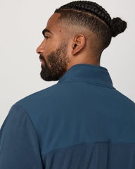 Vuori Aspen 1/2 Snap Men's Ocean Blue Mock-Neck Pullover