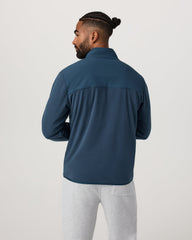 Vuori Aspen 1/2 Snap Men's Ocean Blue Mock-Neck Pullover
