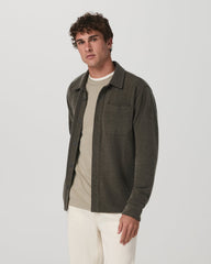 Vuori Beach Fleece Shirt Jacket Dark Oregano Heather Jacket